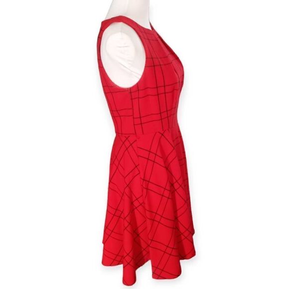 ELLE RED & BLACK DRESS SZ.4 EUC. NO BELT. - Picture 4 of 8